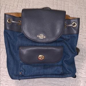 Small Denim Coach Backpack